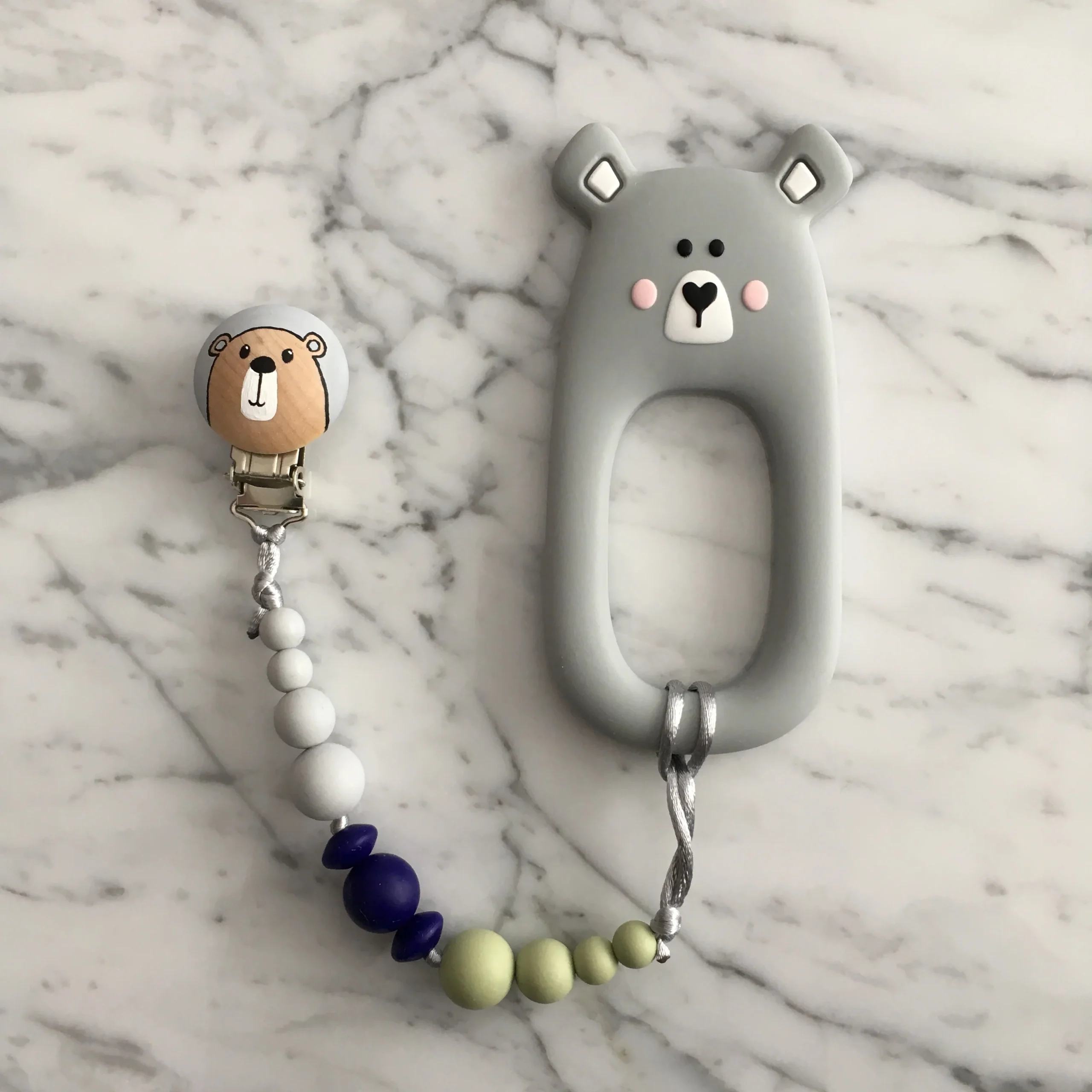 Jouet de dentition OURS, jouet à mâchouiller, silicone alimentaire, poussée dentaire – Image 4