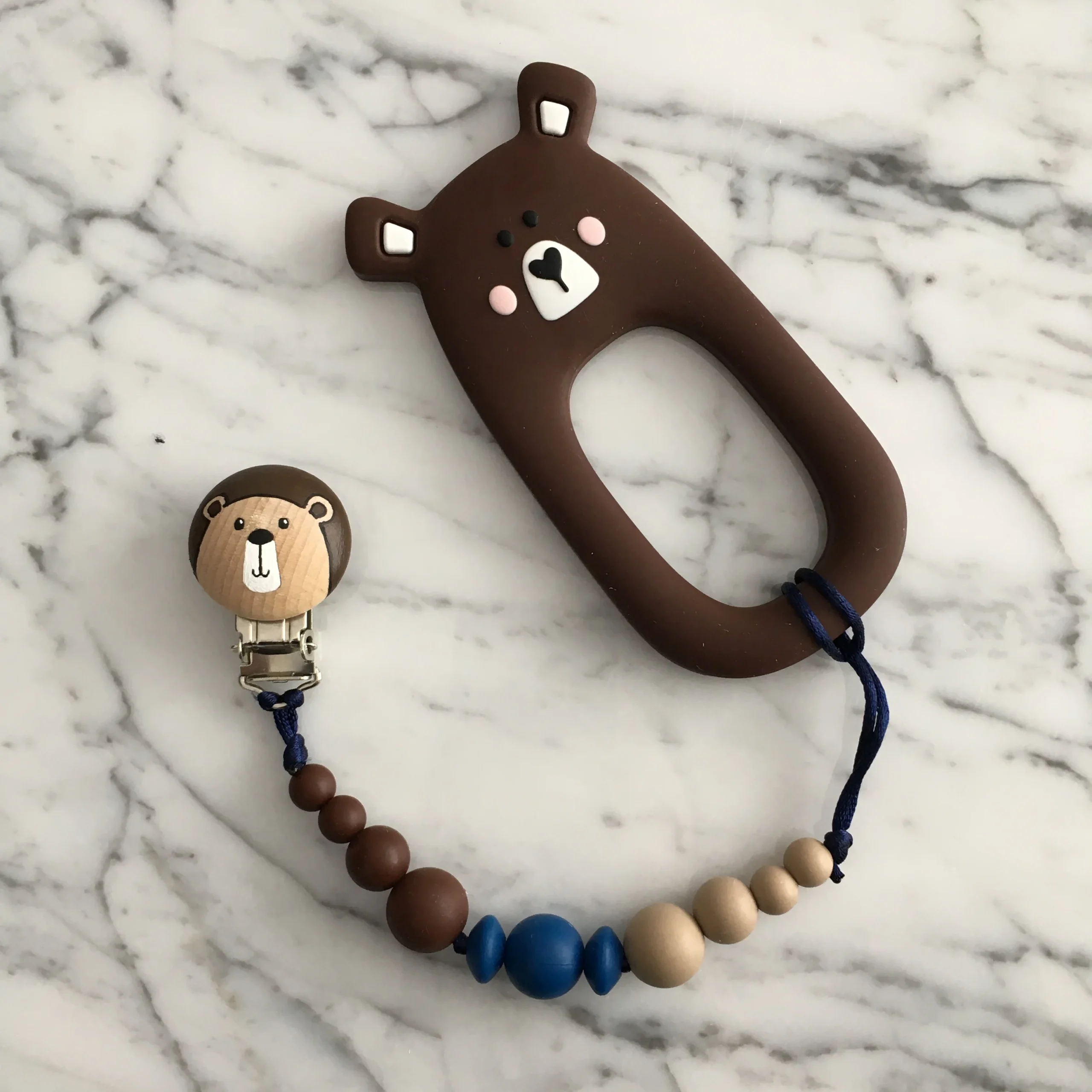 Jouet de dentition OURS, jouet à mâchouiller, silicone alimentaire, poussée dentaire – Image 5