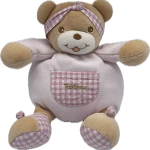 Peluche ours rose - Takinou - 24 cm