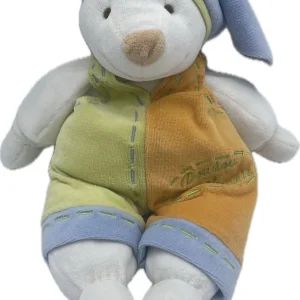 Peluche ours vert orange bleu - Doudou et Compagnie - 32 cm