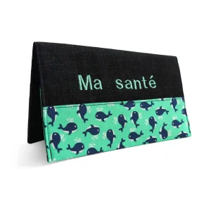 Protège carnet de santé personnalisé Lolikö Baleine bleue
