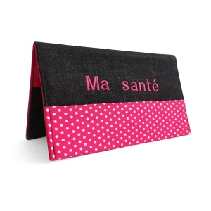 Protège carnet de santé personnalisé Lolikö Pois fushia
