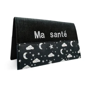 Protège carnet de santé personnalisé Lolikö Lune noire
