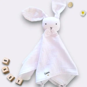 Doudou lapin lange personnalisable
