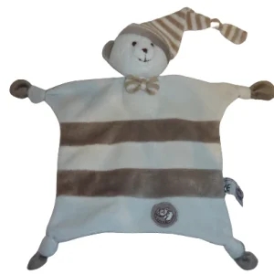 Doudou ours plat blanc marron - MGM