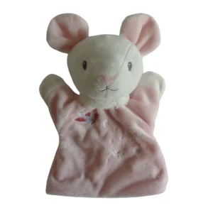Doudou marionnette souris rose - Tex Baby