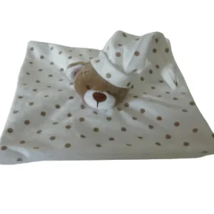 Doudou ours blanc - plat - Babylove