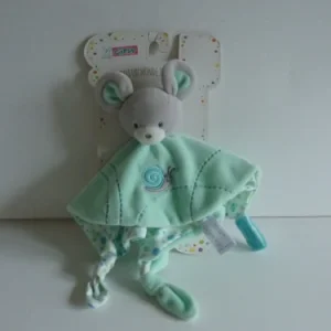 Doudou souris verte - plat - Gipsy