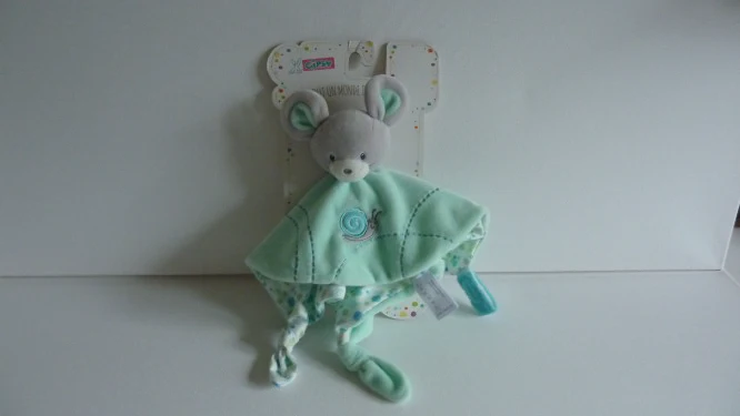 Doudou souris verte - plat - Gipsy