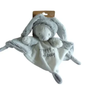 Doudou ours déguisé en lapin - blanc gris - plat - Orchestra