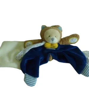 Doudou ours plat attache sucette DC3113 Doudou et Compagnie