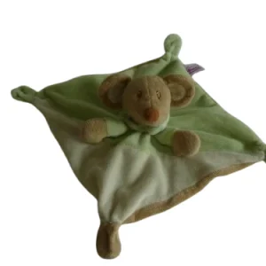 Doudou souris vert plat Pommette