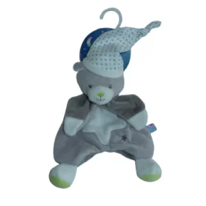 Doudou ours gris plat Magidoux Sucre d'Orge