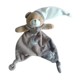 Doudou ours luminescent plat gris blanc - BN0138T Baby'Nat