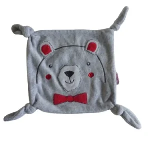 Doudou ours carré plat Pommette