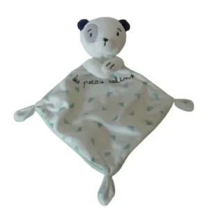Doudou panda plat Des Petits Câlins Mots d'Enfants