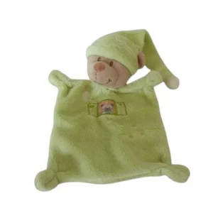 Doudou ours plat vert - Nicotoy