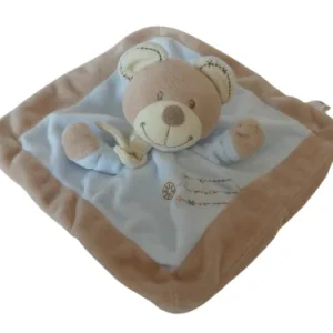 Doudou ours plat marron bleu Nicotoy Simba Toys