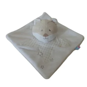 Doudou ours beige plat Sucre d'Orge