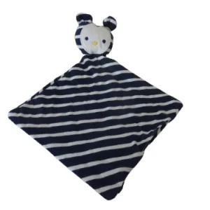 Doudou ours bleu blanc - style marin - plat - Obaibi