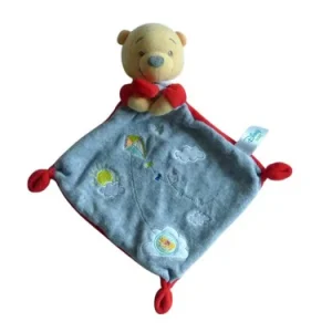 Doudou Winnie l'Ourson - gris-rouge - plat - Disney