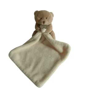 Peluche ours avec mouchoir marron beige - Doudou et Compagnie