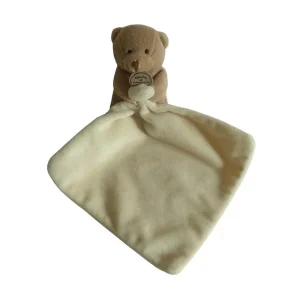 Peluche ours avec mouchoir marron crème - Doudou et Compagnie