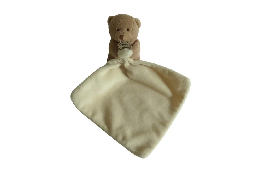 Peluche ours avec mouchoir marron crème - Doudou et Compagnie