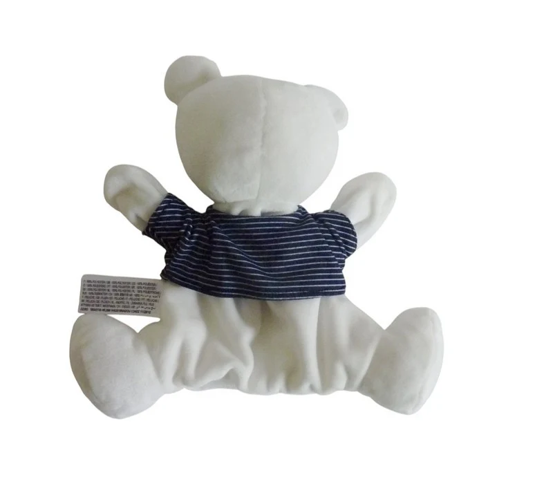 Doudou marionnette ours blanc bleu - Nicotoy Simba Toys – Image 2