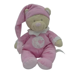 Peluche ours rose - Nicotoy - 28 cm