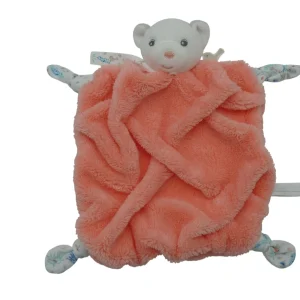 Doudou ours plat corail - Plume - Kaloo