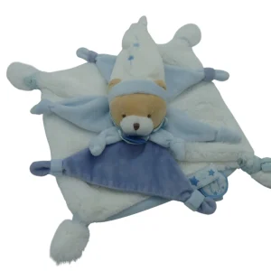 Doudou ours plat bleu - Petit Chou - DC2716 Doudou et Compagnie