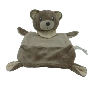 Doudou ours plat marron beige - ITM