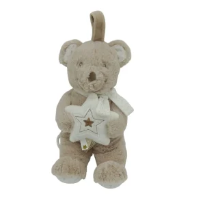 Peluche musicale ours marron - Pommette - 27 cm