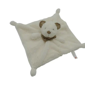Doudou ours plat crème marron - Nicotoy