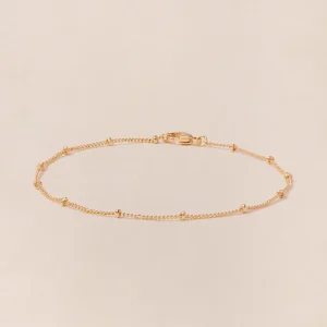Le bracelet chaîne boules 18cm doré à l'or fin 24 carats