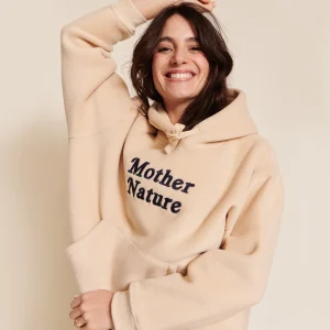 Le hoodie Mother Nature en polaire recyclée - beige