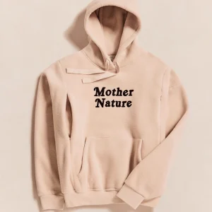 Le hoodie d'allaitement Mother Nature en polaire recyclée - latte