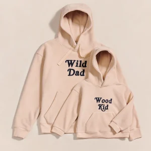 Le duo de hoodies Wild Dad / Wood Kid - beige