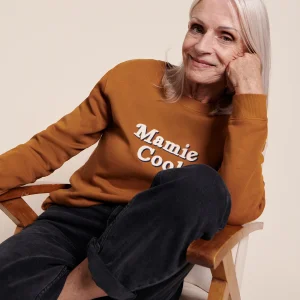 Le sweat Mamie cool en coton bio - caramel