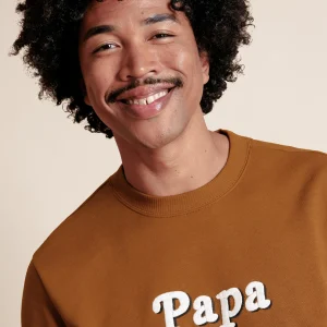 Le sweat Papa loup en coton bio - caramel