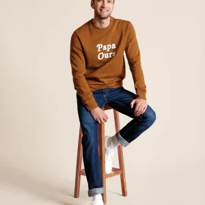 Le sweat Papa ours en coton bio - caramel