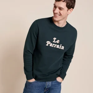 Le sweat Le parrain en coton bio - charbon