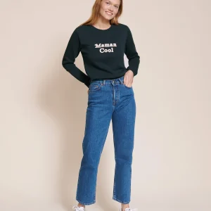 Le sweat Maman cool en coton bio - charbon