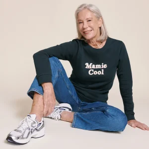 Le sweat Mamie cool en coton bio - charbon
