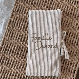 Livret de Famille - Beige velours - Nom de Famille