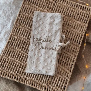 Livret de Famille - Minky Beige- Nom de Famille