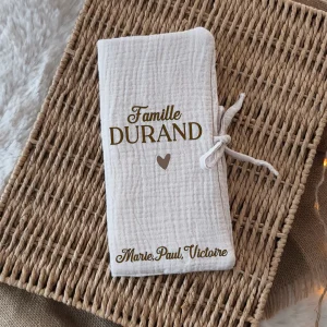 Livret de Famille - Beige Gaze de coton - Nom & Prénoms