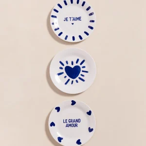 Le lot de 3 assiettes bleues - 19 cm