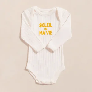 Le body Soleil de ma vie en coton bio - crème